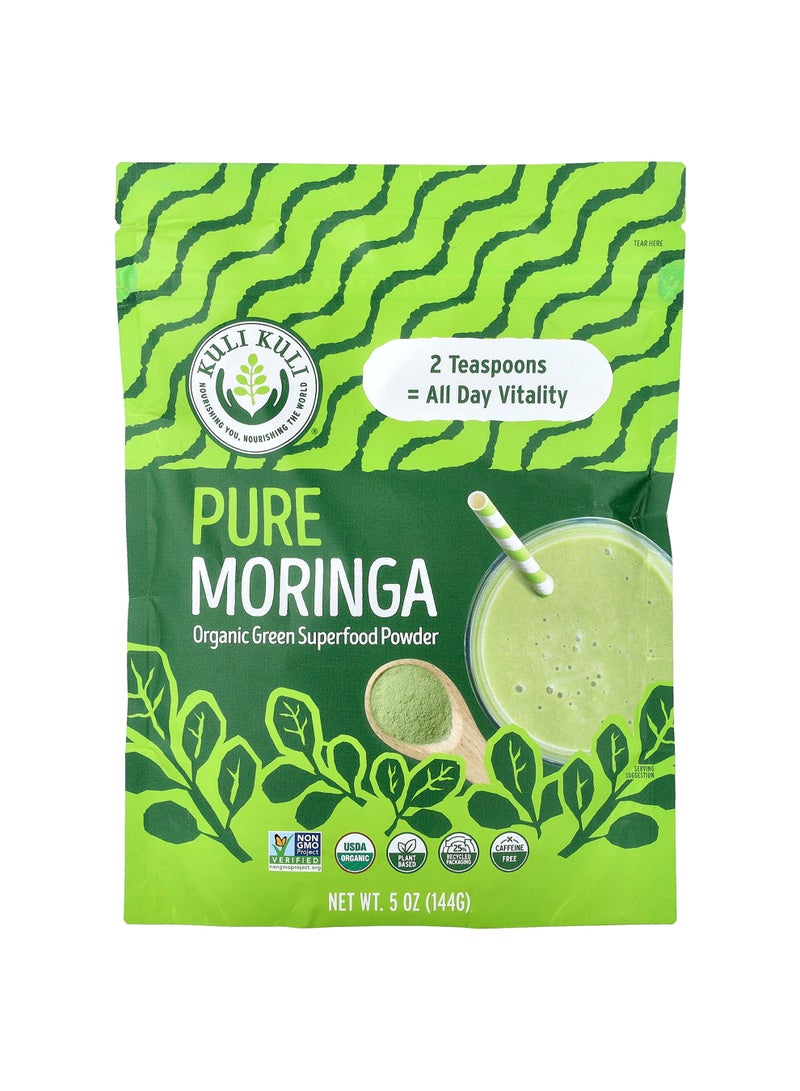 Pure Moringa, Organic Green Superfood Powder, Caffeine Free, 5 oz (144 g)